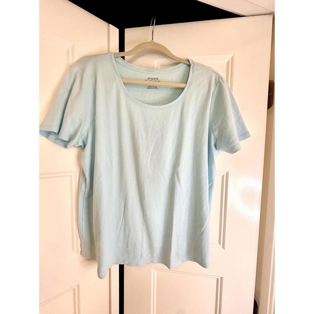Chicos T Shirt Aqua Blue Size 3